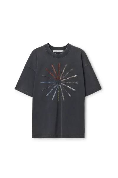 CRYSTAL HOTFIX PINWHEEL SHORT SLEEVE TEE