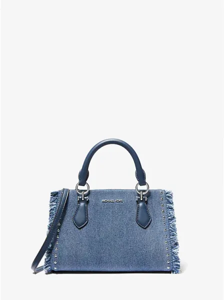 Marilyn Small Studded Denim Messenger Bag