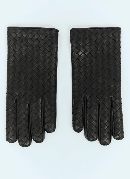 Intrecciato Leather Gloves