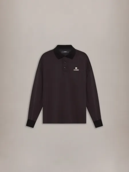 MA OVERSIZED LONG SLEEVE POLO - Black