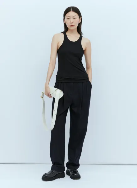 Double-Pleated Tailored Pants