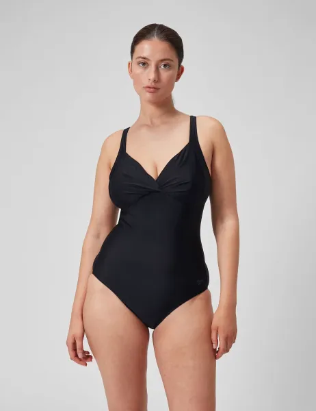 Speedo Shaping Cross Knot Swimsuit Black