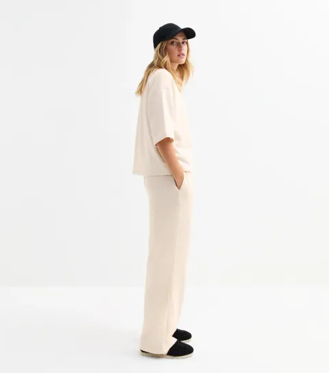 New Look Women's Cream Wide Leg Joggers