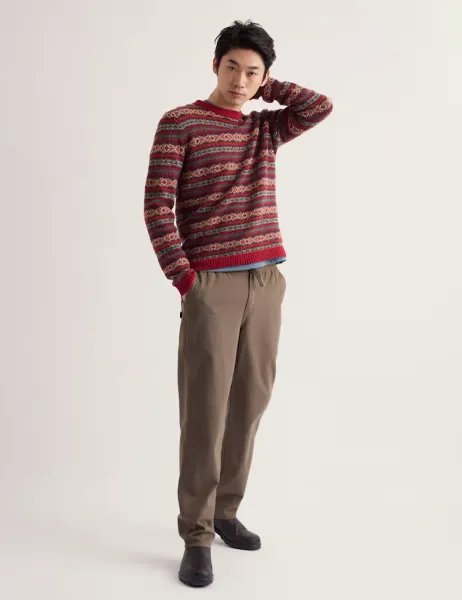 Seasalt Cornwall Lambswool Rich Fair Isle Crew Neck Jumper Red Mix