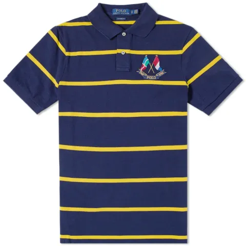 Crossed Flags Stripe Polo