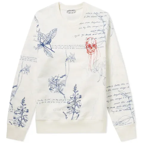 Embroidered Skull & Explorer Print Sweat
