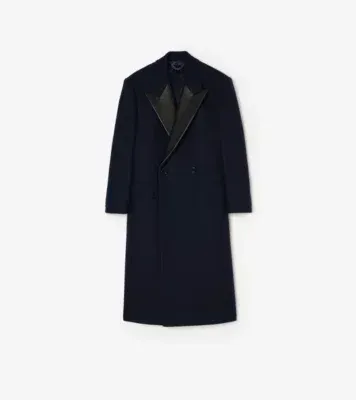 Wool Crathorne Tailored Coat in Navy