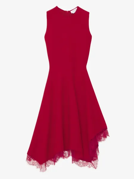 Lace Trim A-Line Dress