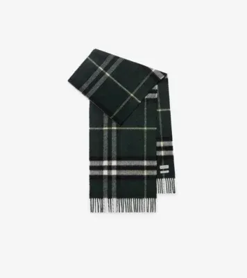 Check Cashmere Scarf in Anchor green