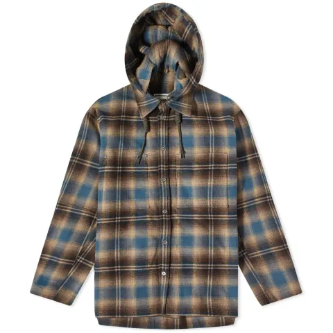 Check Hooded Overshirt
