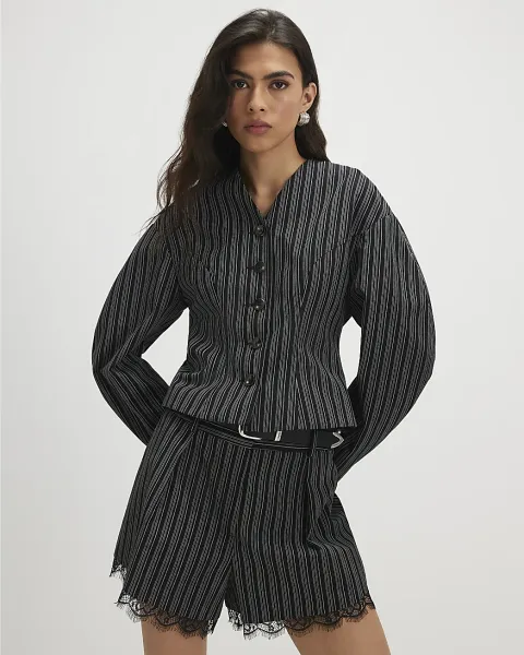 River Island Pinstripe Cocoon Sleeve Jacket