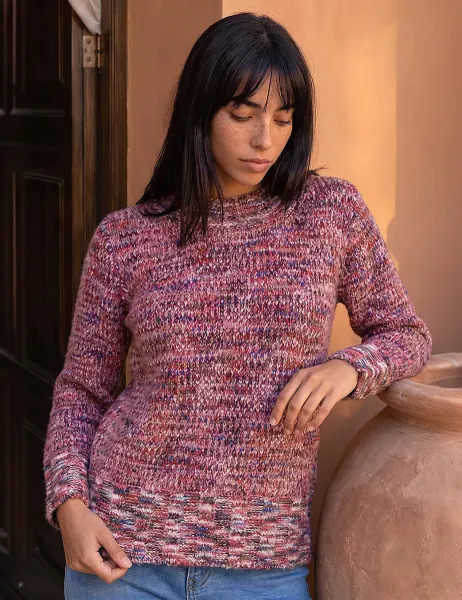 Roman Petite Textured Crew Neck Jumper Pink Mix