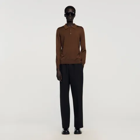 Knit polo shirt