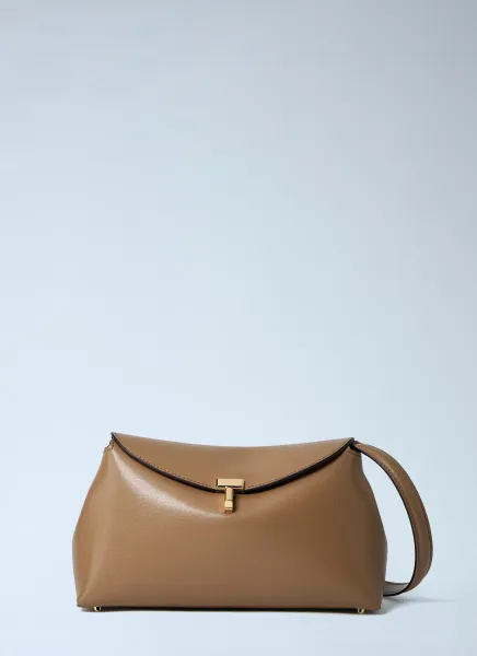 T-Lock Smooth Leather Clutch Bag