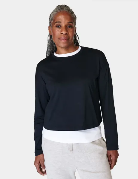 Sweaty Betty Essential Crew Neck Crop Top Black