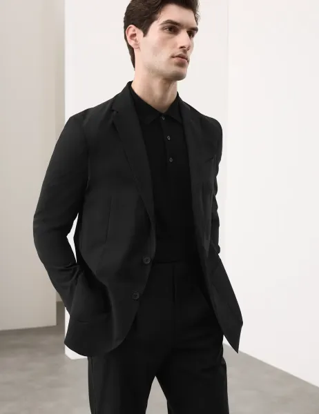 Autograph Tailored Fit Performance Packable Suit Jacket Black