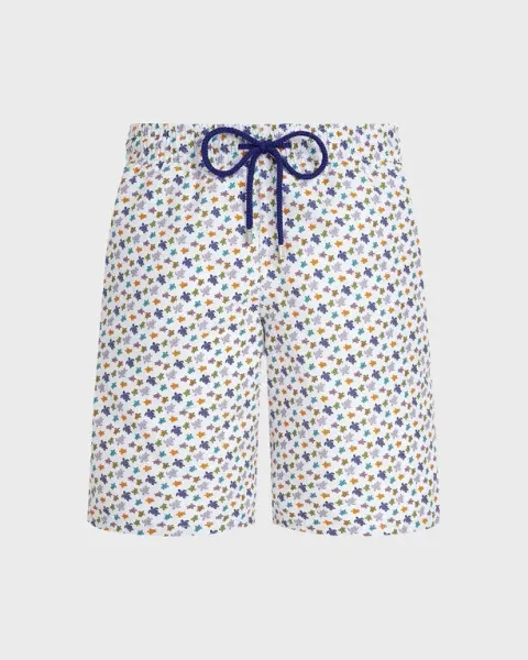 Vilebrequin Men Long Swim Shorts Micro Ronde Des Tortues