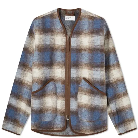 Wool Fleece Check Zip Liner Jacket