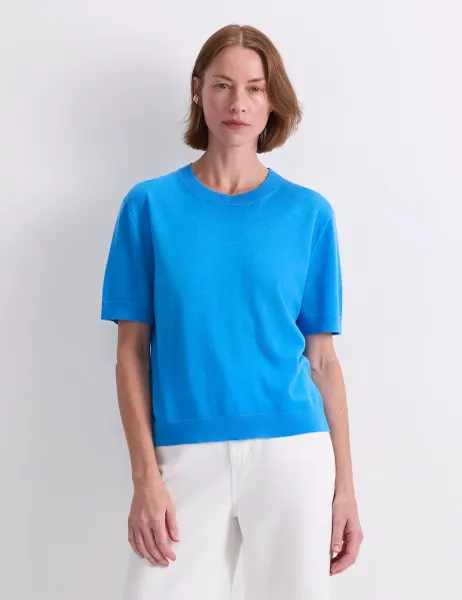 Pure Wool T-Shirt Blue