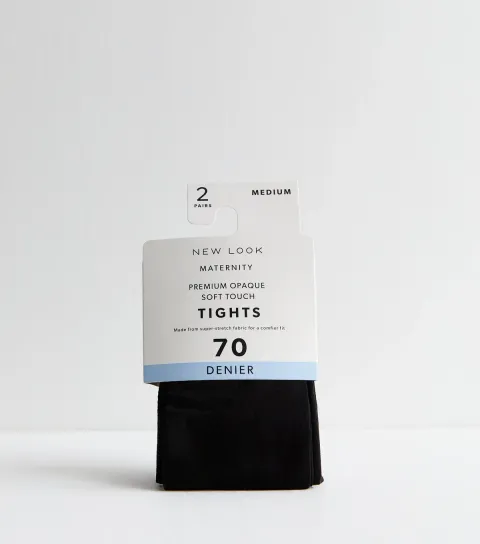 Maternity 2 Pairs of Black Premium Opaque Tights