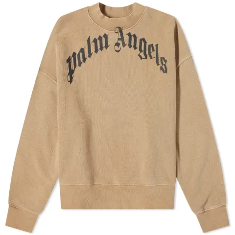 Garment Dyed Curved Logo Crew Sweat