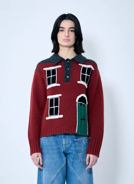 House' Intarsia Polo Sweater