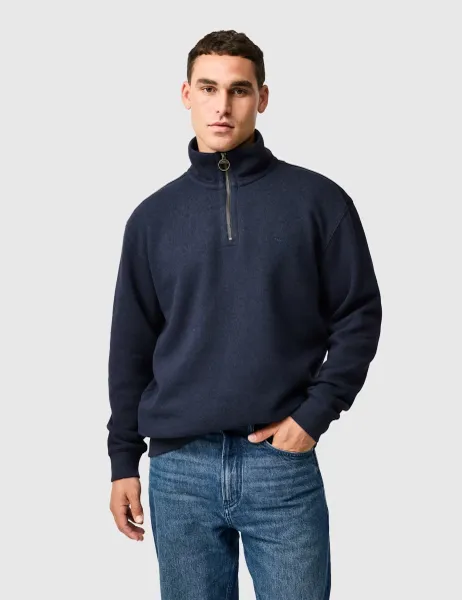 Rodd & Gunn Newfield Cotton Rich Quarter Zip Sweatshirt Navy