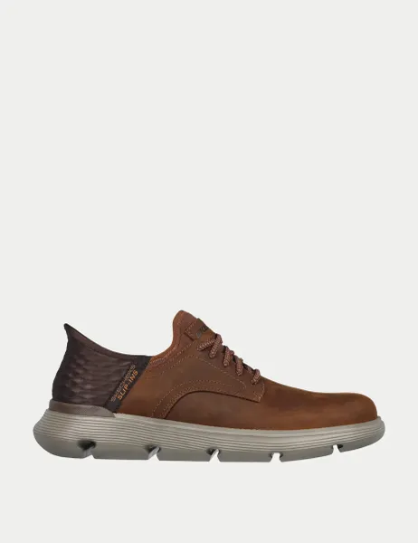 Skechers Wide Fit Garza Gervin Leather Slip-ins Wide Fit Shoes Dark Brown