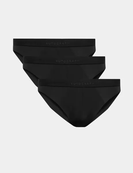 Autograph 3 Pack Body Invisibles Stretch Briefs Black