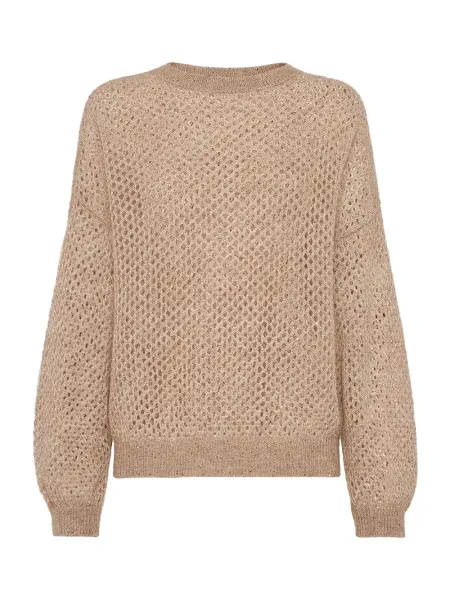 Women mesh sweater Hazelnut