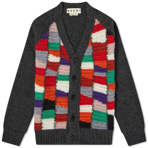 Patchwork V-Neck Cardigan
