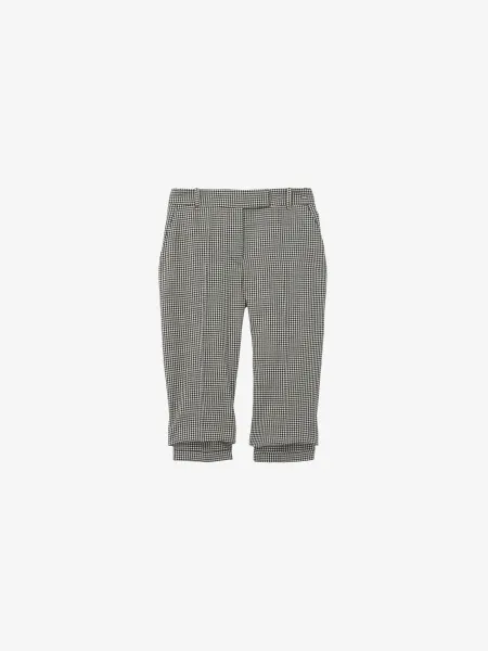 Gingham Check Tailored Capri Trousers