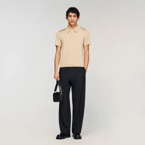 Short-sleeve knitted polo shirt