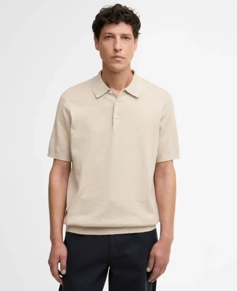 Muston Linen-Blend Knitted Polo Shirt