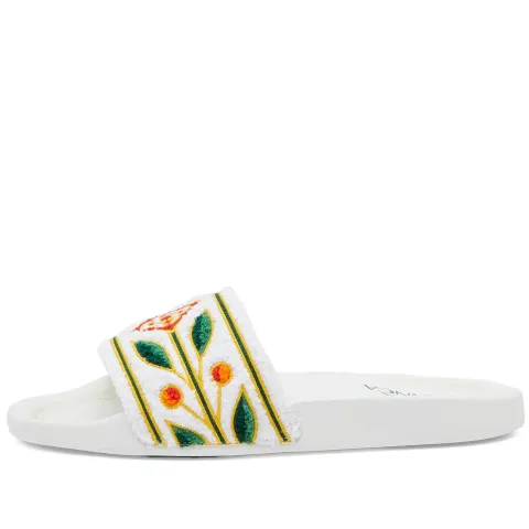 Embroidered Terry Slides