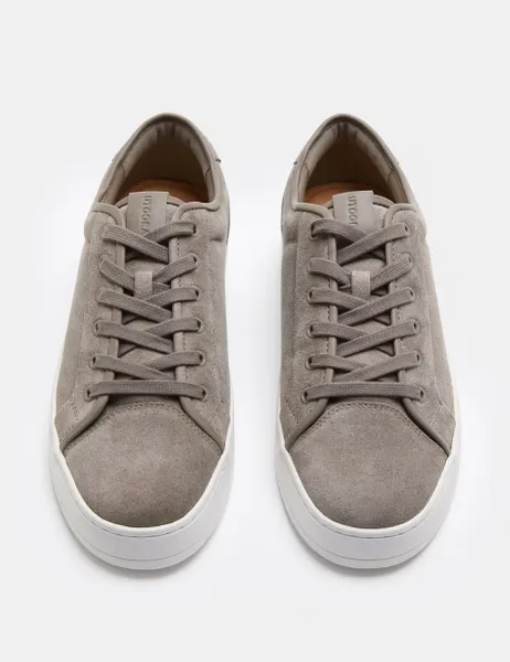 Autograph Binding Cupsole Lace Up Leather Trainers Taupe