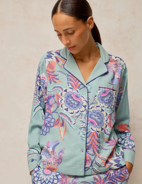 White Stuff Cotton Rich Printed Pyjama Top