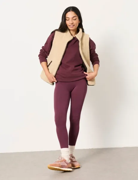 FatFace Mid Rise Leggings Plum