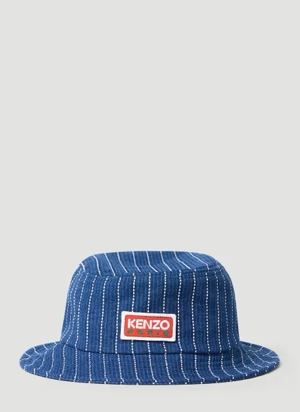 Logo Stamp Denim Stripe Bucket Hat