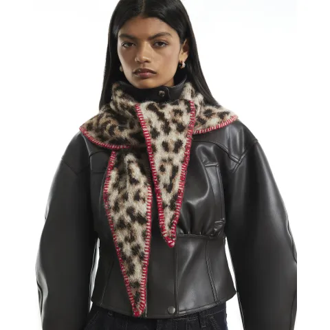 River Island Leopard Print Triangle Scarf