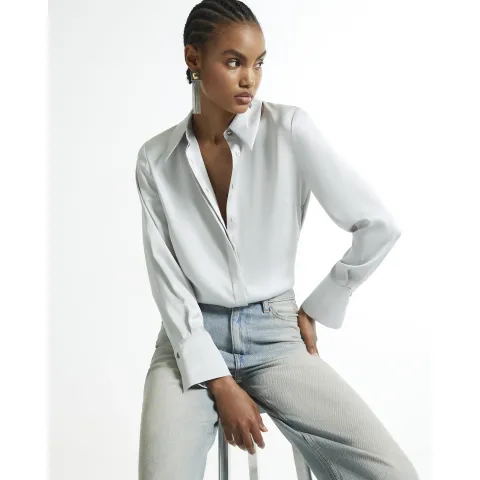 River Island Slimline Satin Shirt