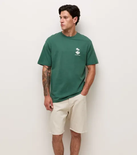 Men's Dark Green Organic Cotton Relaxed Short Sleeve T-Shirt
