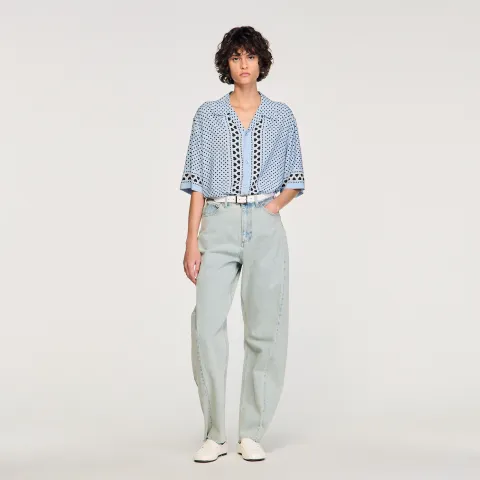 SANDRO Heart motif flowing shirt