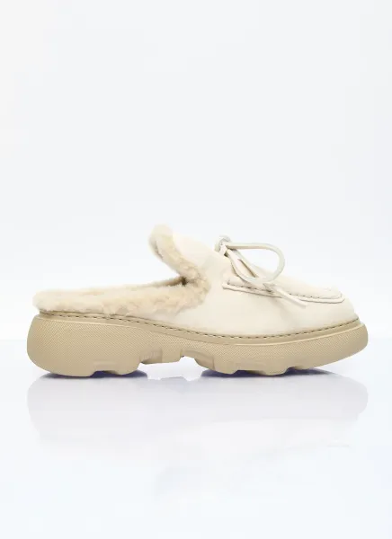 Suede And Shearling Stony Mules
