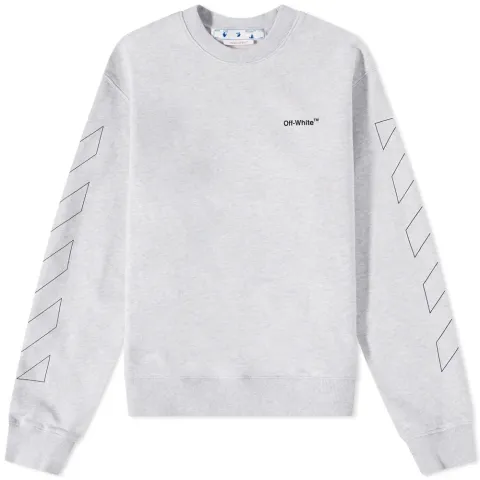 Diagonal Outline Slim Crew Neck Sweat