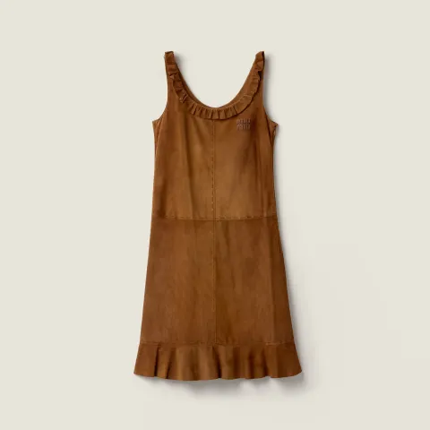 Waxed suede dress