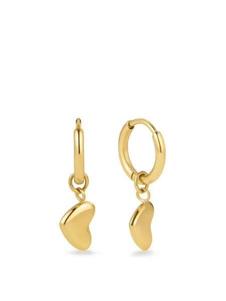 D. Louise Bubble Heart Huggie Hoop Earrings