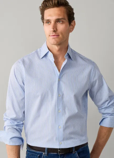 Hackett Classic Fit Two-Tone Stripe Blazer Shirt