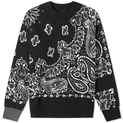 Bandana Jacquard Crew Knit