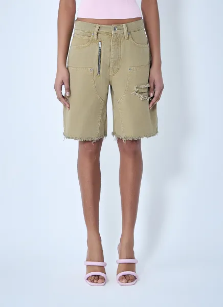 Frayed Hem Denim Shorts